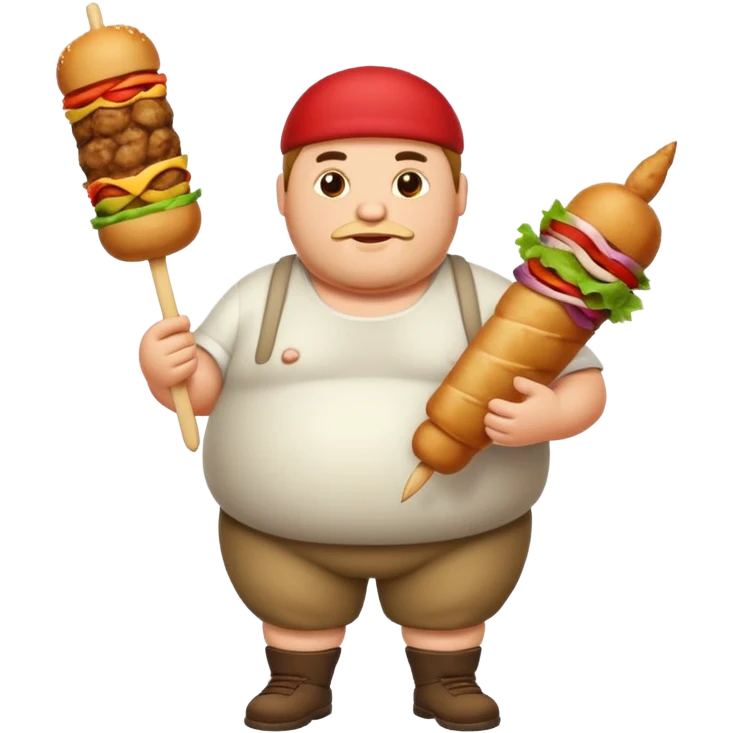 Fat man with kebab emoji