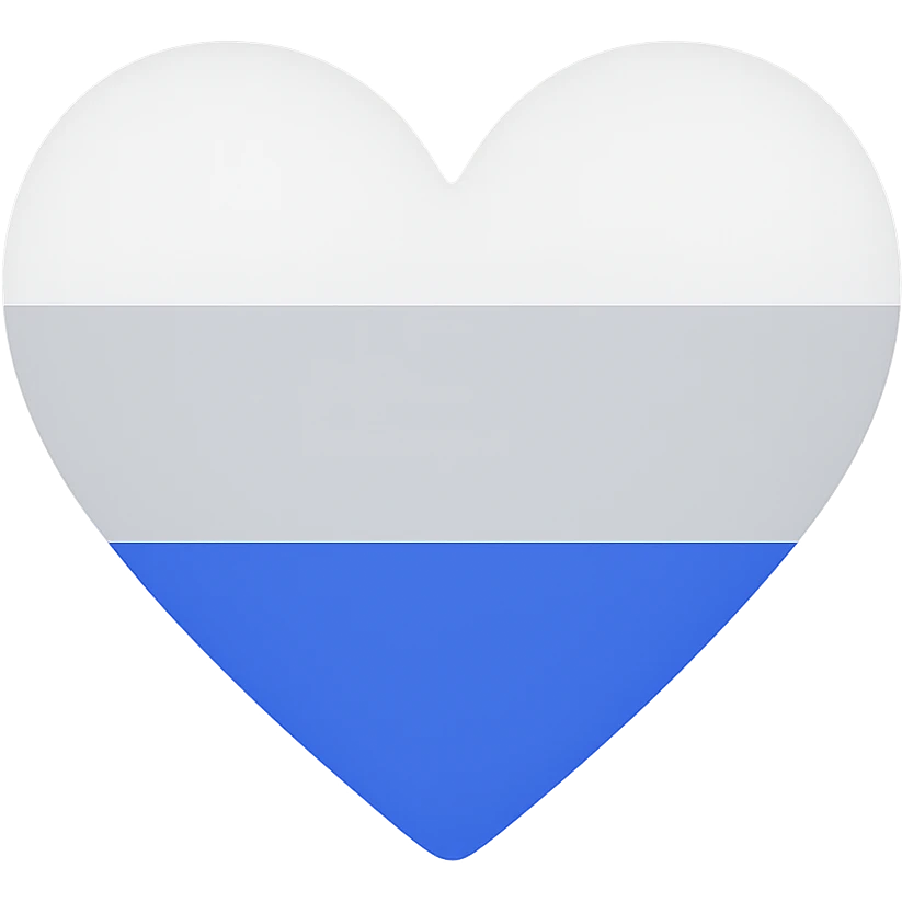 Heart painted in the colors of the Russian flag emoji