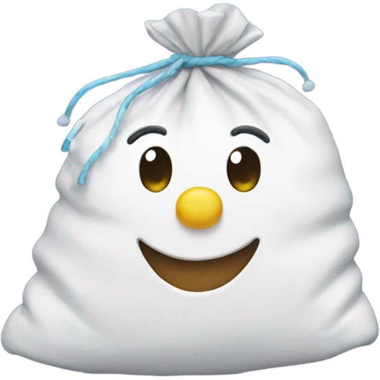 happy bag of snow emoji