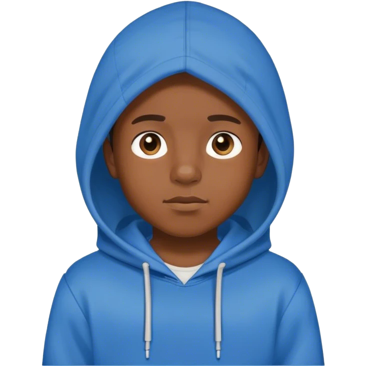 black boy with blue hoodie emoji