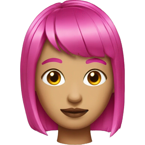 girl with fuchsia hair and micro bangs emoji