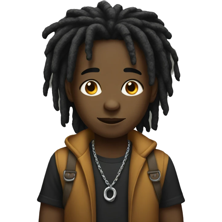 black boy with chain and dreadlocks  emoji