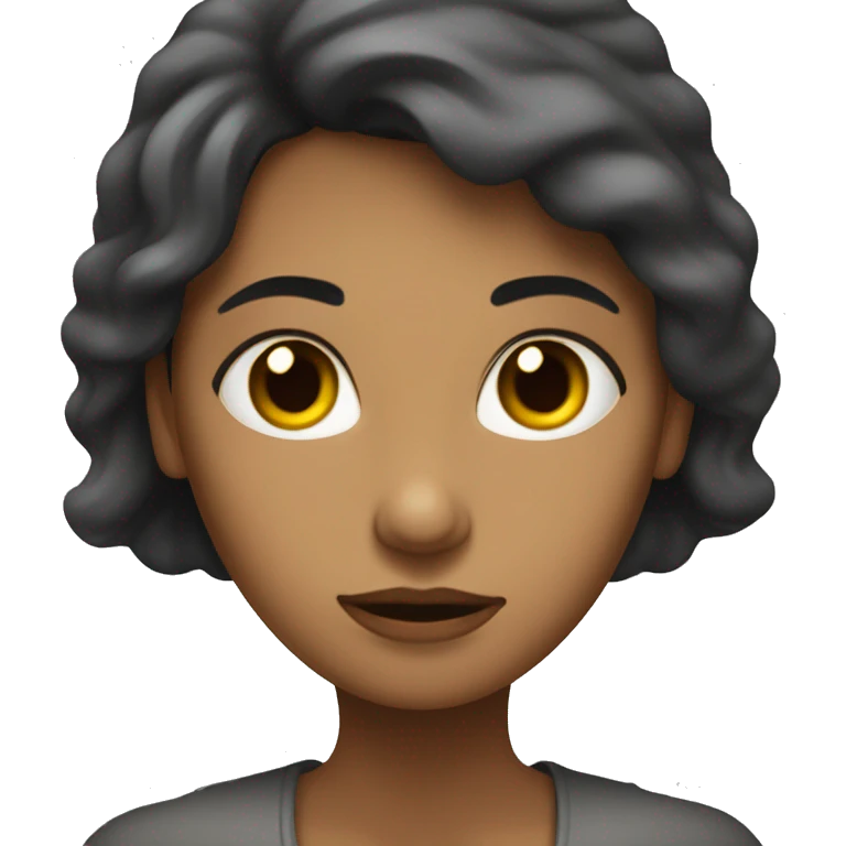Una mujer de pelo oscuro durmiendo sobre la mesa emoji