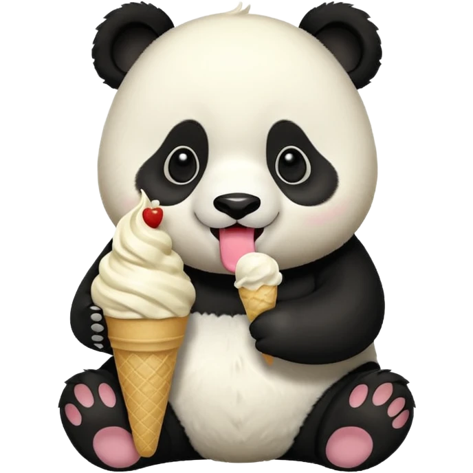Panda eating ice cream emoji