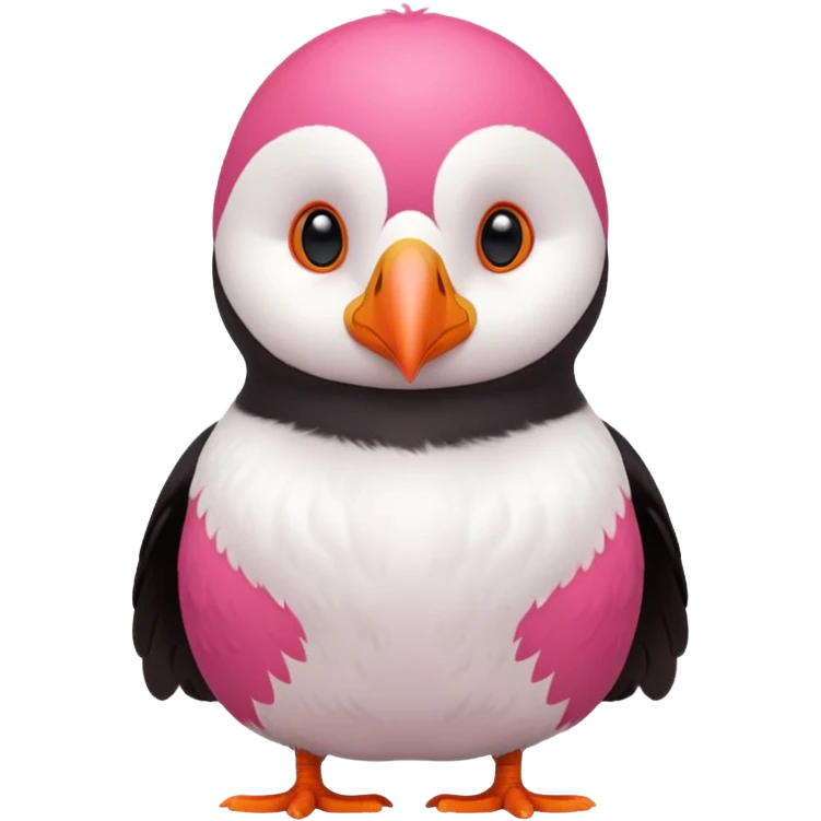 pink puffin thinking emoji