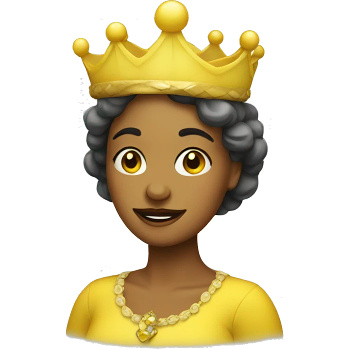 yellow fish lady with crown emoji