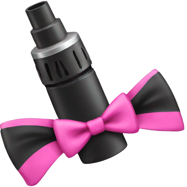 Black vape with a pink bow  emoji