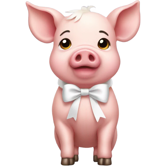 pig with white bow emoji
