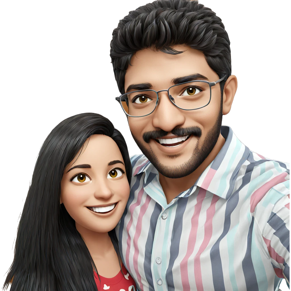 smiling couple with striped shirts emoji