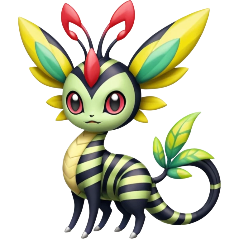 zig-zag-patterned tribal tropical hot spotted striped Meloetta-Celebi-Giratina-Noibat-Pokémon-Fakémon-fusion-hybrid-creature emoji