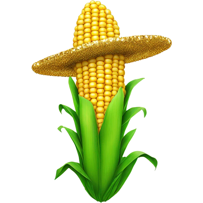 corn stalk with sequin hat emoji