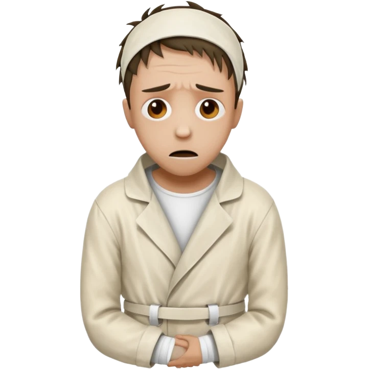 a patient in a psychiatric hospital, in a straitjacket emoji