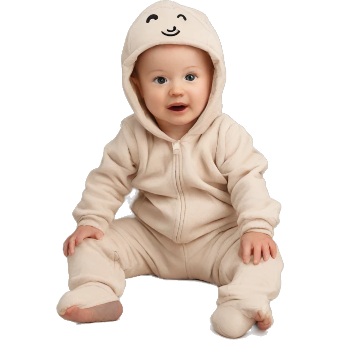 newborn jumpsuit beige emoji