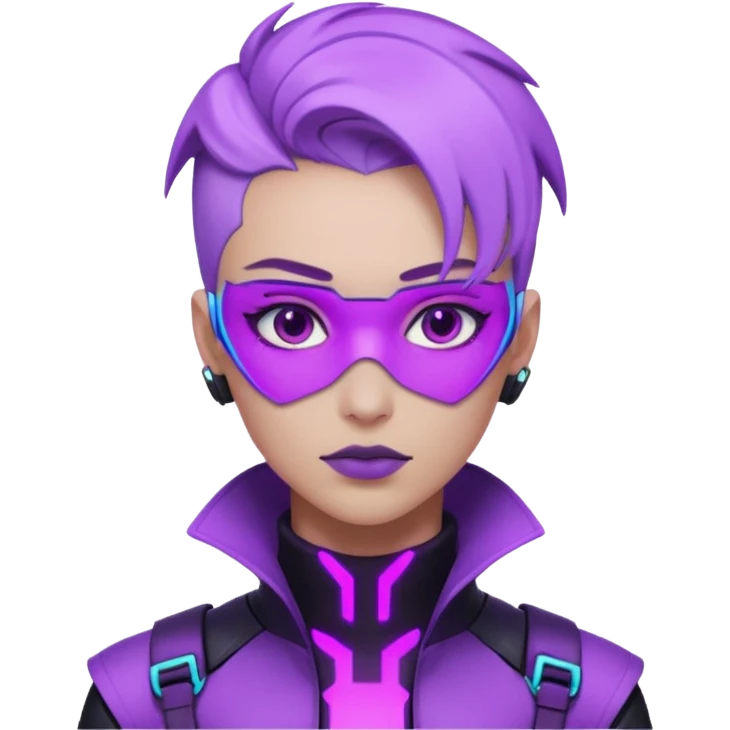 neutre gender neon cyberpunk light purple, I don't want you to use props emoji