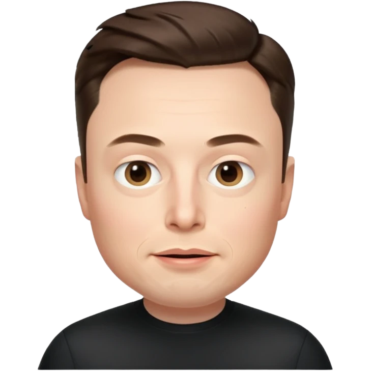 Elon Musk's face in the style of IOS memoji emoji