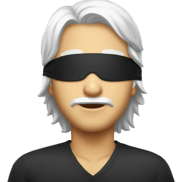 blindfold , white hair , boy emoji