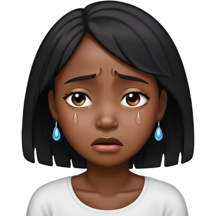 Black girl crying sad  emoji