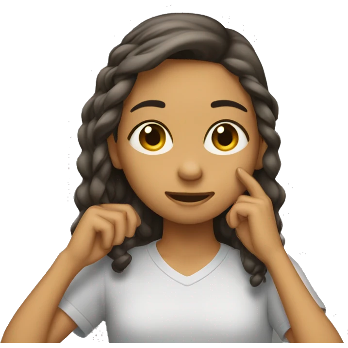 A girl tucking her hair behind her ear  emoji