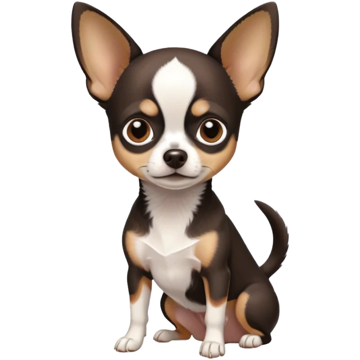 Chihuahua, black, brown, white, tiny, short hair, boy emoji