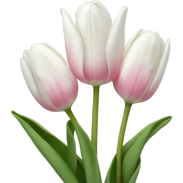 White tulips with a bit of pink emoji