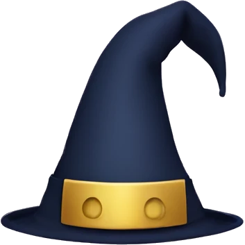 wizard's hat very simple and flat with a gold star emoji