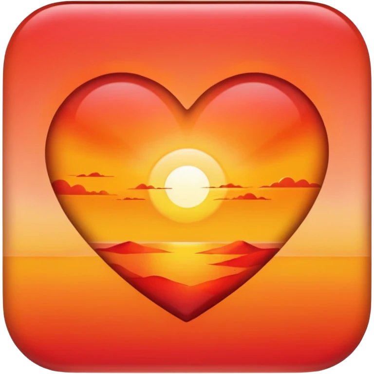 heart with sunset colors emoji