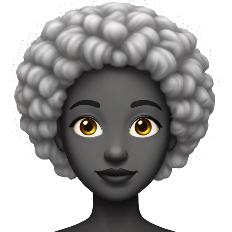 uma adolescente negra que gosta de robos olhos medios pretos cabelo afro e de bone emoji