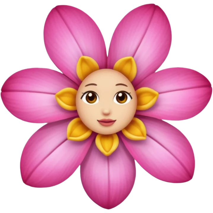 a pink flower who is wearing earrings emoji