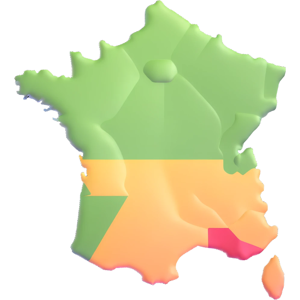 France map with flag colors emoji
