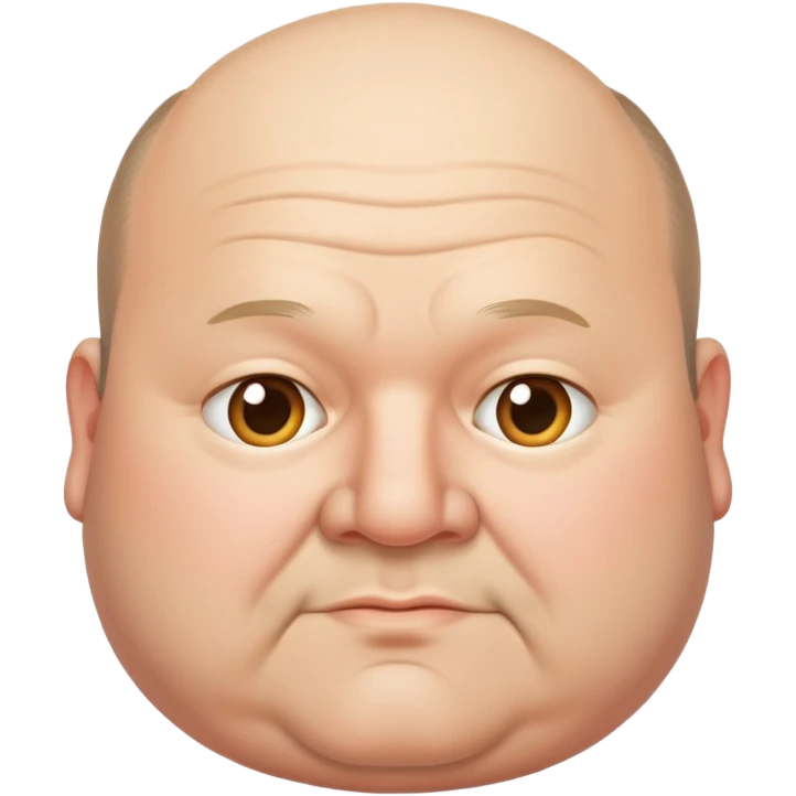 the face of a good-natured fat man with a balding head and two chins emoji