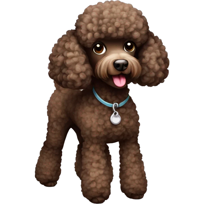 poodle with dark brown fur  emoji