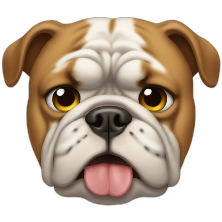 bulldog crying emoji