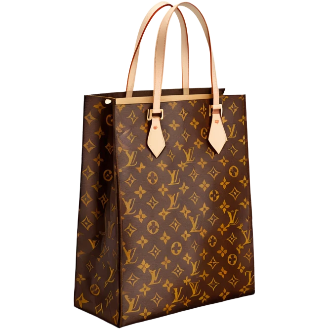 Louis Vuitton paper shopping bag with classic brown LV monogram pattern emoji