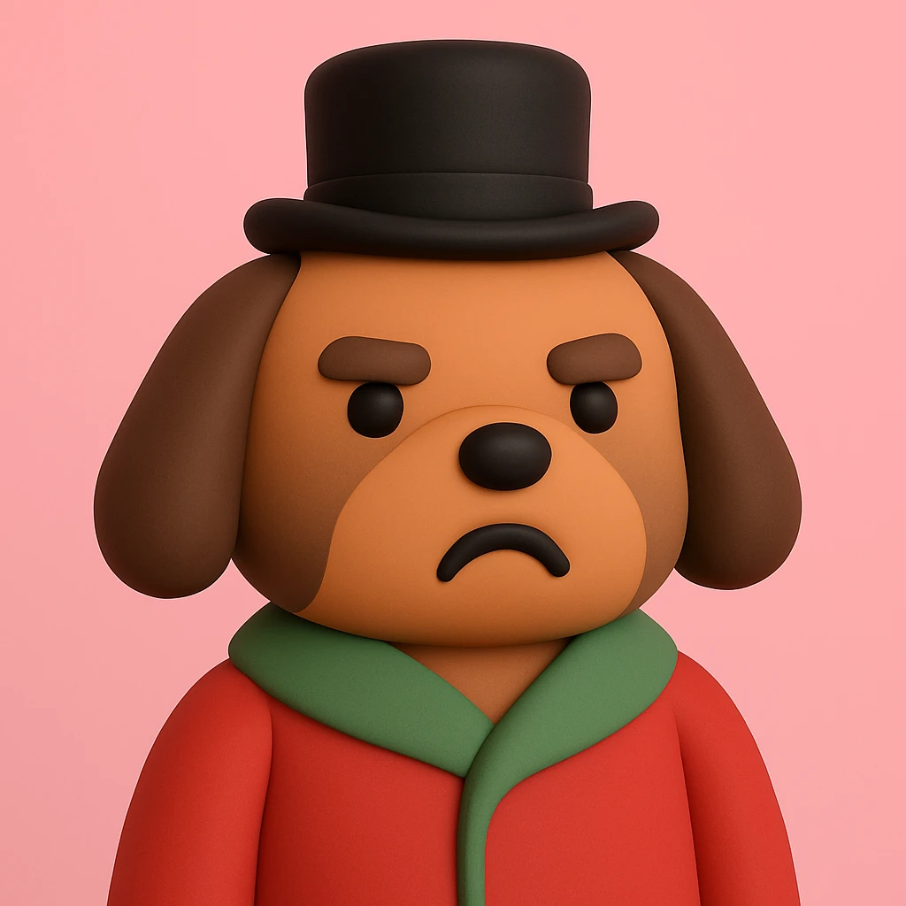 dog with tophat emoji