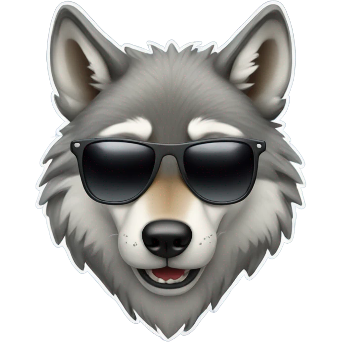 Wolf with sunglasses emoji