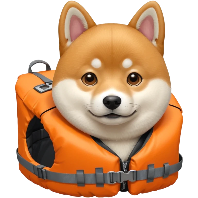 Shiba Jasper with life jacket emoji