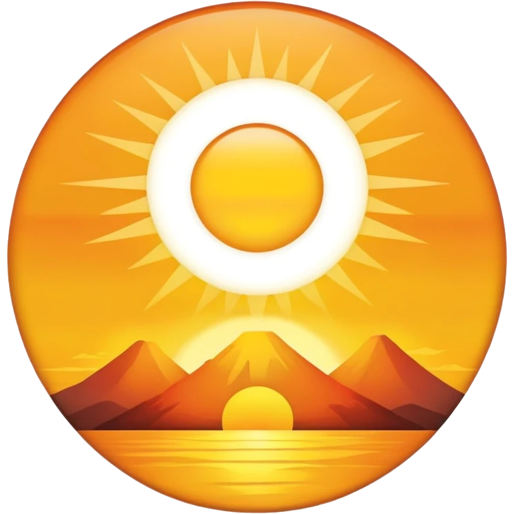A rising sun peeking over the horizon emoji