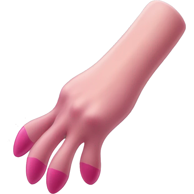 cat's leg with pink claws  emoji