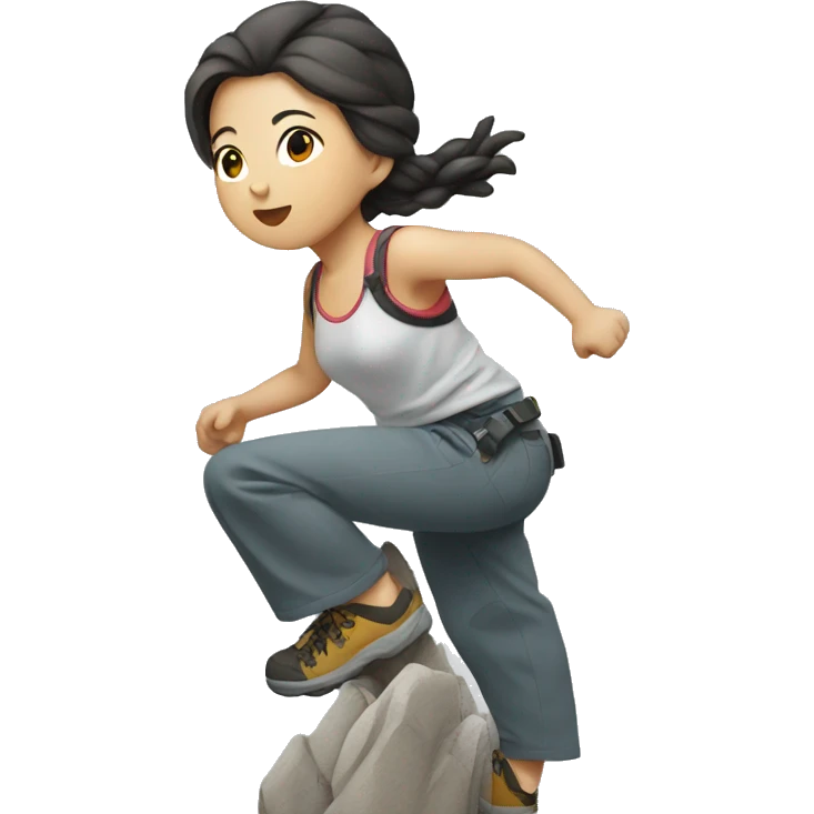 Korean girl climing emoji