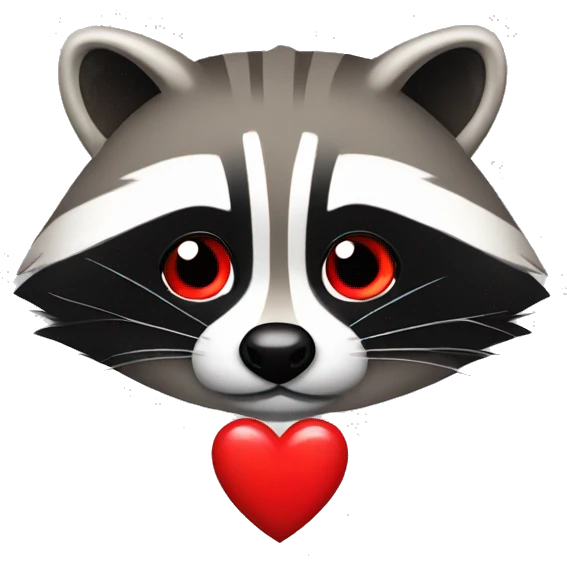 Raccoon Palm with A red heart in the middle emoji
