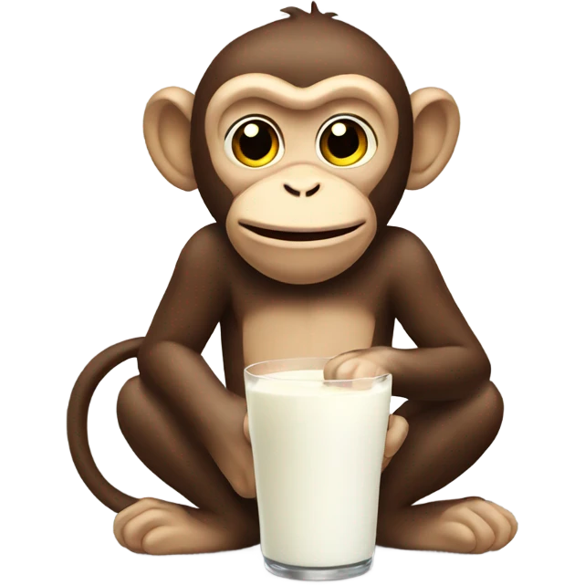 Monkey with milk cereals emoji