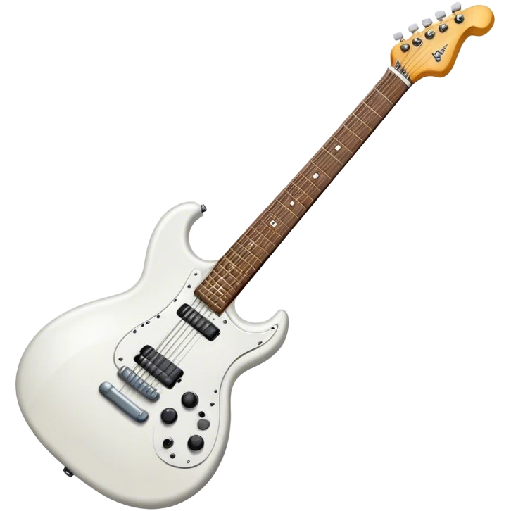 Electric guitar with small eyes emoji