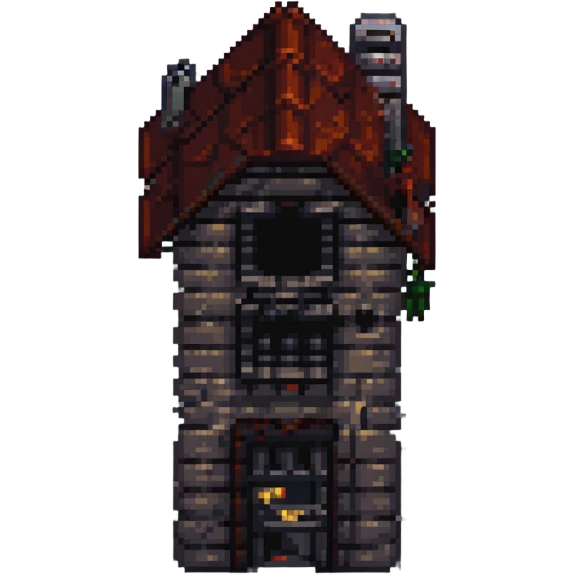 2D house in style gotham city, darkness  emoji