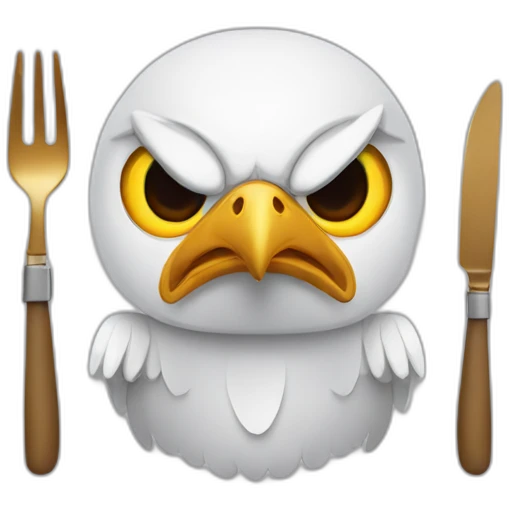 eagle with knife and fork emoji