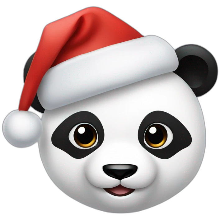 panda face with Christmas hat emoji