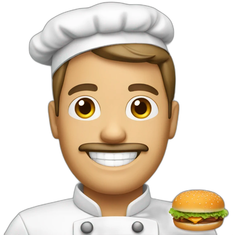 chef con hamburguesa emoji