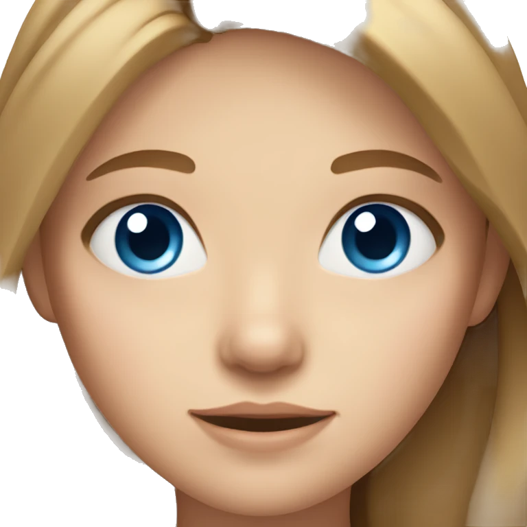 Girl with light brown hair and blue eyes emoji