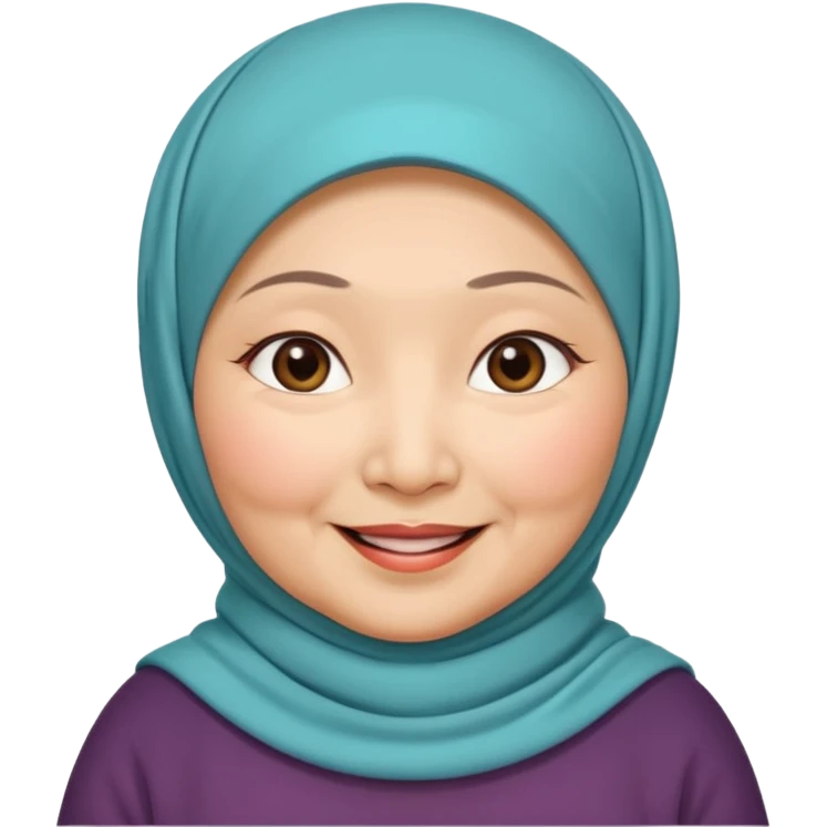 OLD ASIAN WOMAN WITH HIJAB, CHUBBY emoji