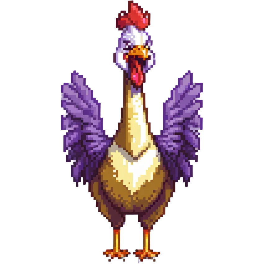 shouting yellow long neck chicken emoji