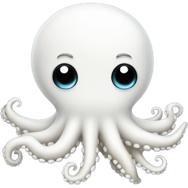 Cute almost white octopus emoji